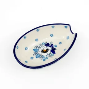 Podstawka pod łyżkę 381 12/8,5cm <br> 2222X Biało-niebieski anemony